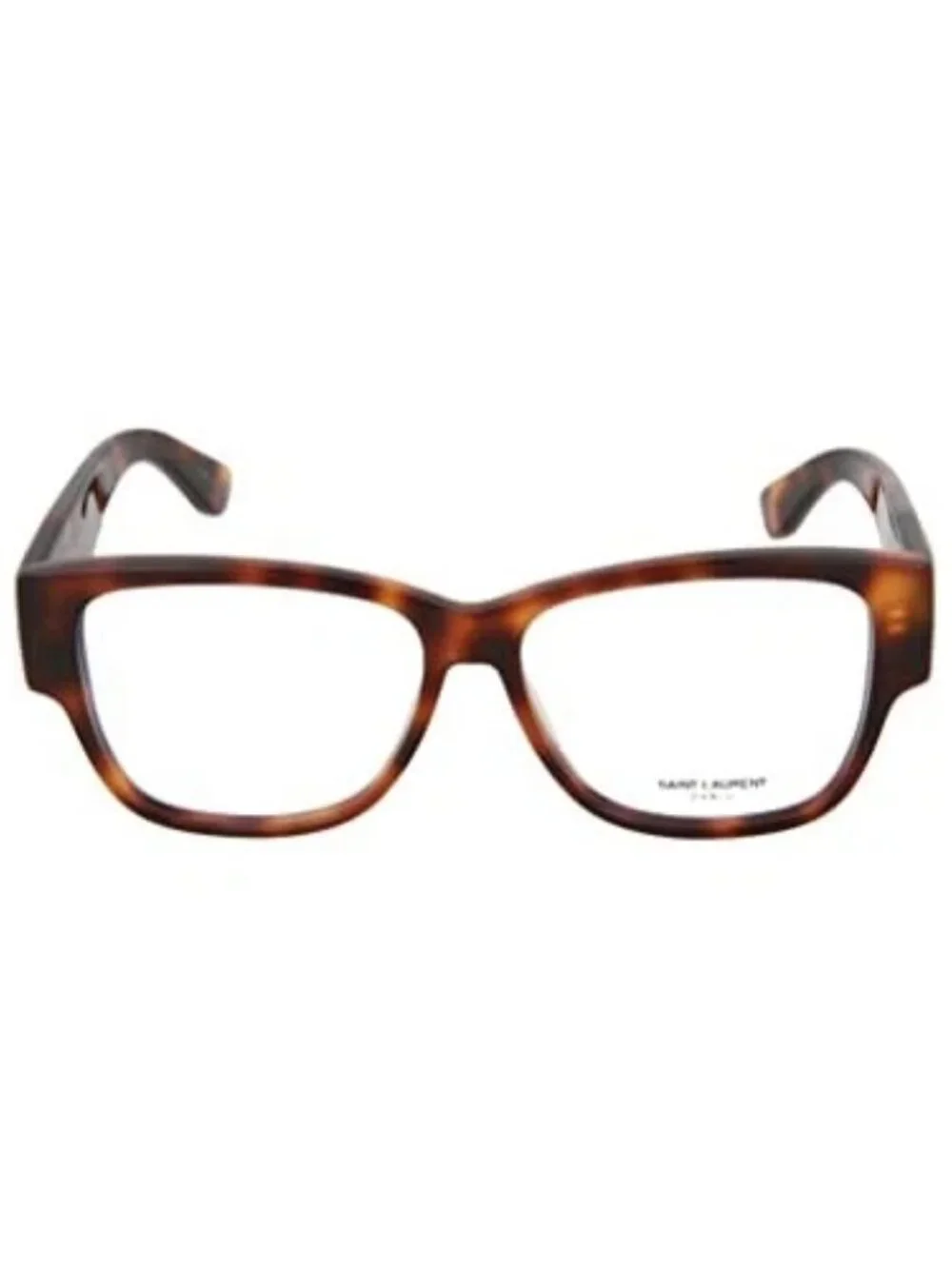 New Saint Laurent Women's Eyeglasses Square Rectangle Shiny Medium Havana Eyewe